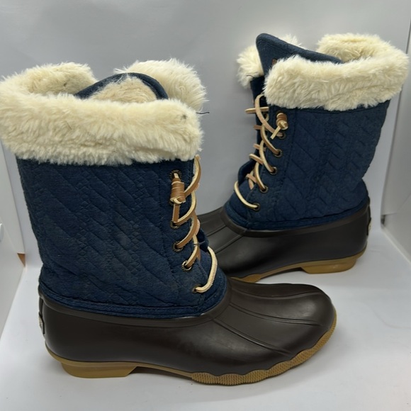 Sperry SP Fashion Saltwater Youth Girls Duck Boots w Quilted Top Size 3 USA - Picture 4 of 12